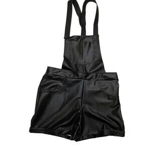WEISSMAN Short Overall Dance Costume Girls MC/SC Black Leather-Look Hip Hop Jazz